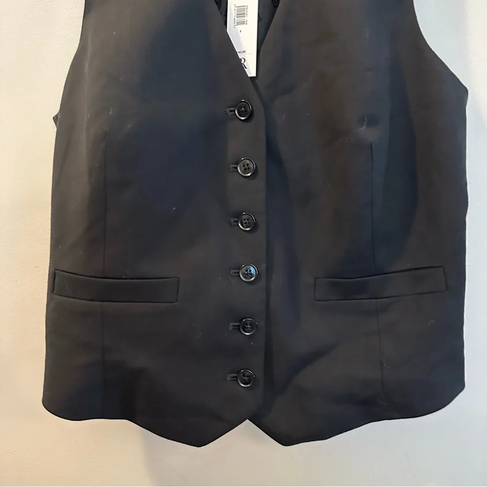 Banana Republic Hayden Black Cropped Vest Tailored Sleeveless Top Size 2 NWT